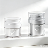 Flacons pompe airless de luxe 50 ml en PET, PP, ABS pour emballage cosmétique, logo personnalisé, en plastique, pour sérum, crème visage, tonique, soin de la peau 100 ml