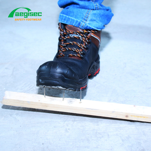 AEGISEC-Zapatos de seguridad de cuero de vaca de corte medio para hombre, suela de goma PU antideslizante, puntera de acero, botas de seguridad para el trabajo - Product Image 6