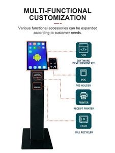 Windows/Android System Payment Kiosk 15.6/21.5 Inch Touch Screen QR <b>Scanner</b> <b>Printer</b> Cash Receive Self Service Machine - Product Image 3