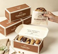 Boîtes rigides en carton blanc de qualité alimentaire écologiques personnalisées, emballages durables pour biscuits et pâtisseries