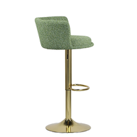 Tabouret de bar pivotant réglable en velours et métal de style nordique avec base chromée, chaise de bar de luxe moderne pour la maison et la table
