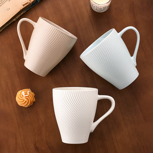 Nordic Style Striped <b>Ceramic</b> Mug White Blue Matte Office Coffee Tea <b>Cup</b> Gift Water <b>Cup</b> - Product Image 1