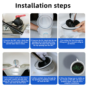 Sac de protection en plastique alimentaire JIJID pour conteneur IBC avec ports d'entrée et de sortie, doublure PE sans lavage pour conteneurs de 1000L - Product Image 6