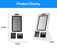 Kios LCD layar sentuh Multi dengan pembaca kode batang SDK 15.6 inci layar sentuh kapasitif Kios layanan berdiri untuk iklan Digital
