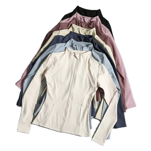 Chaqueta Deportiva Personalizada para Mujer, de Invierno, Manga Larga, Cuello Alto con Cierre, para Gimnasio, Yoga, Running, Fitness, Resistente al Viento, Transpirable y Ajustada - Product Image 1