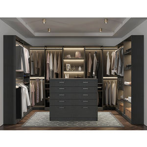 SYBELL Système d'étagères de placard en bois en forme de U avec finition en mélamine, placard walk-in, garde-manger walk-in, placards pour la chambre - Product Image 4