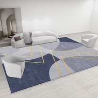 Tapis en polyester de haute qualité à motif géométrique, fabriqué à la machine, antidérapant, réversible et résistant aux taches pour la décoration intérieure.
