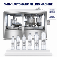 Machine de remplissage et de bouchage automatique d'eau potable pure et minérale en bouteilles PET et en verre pour usine de traitement de l'eau