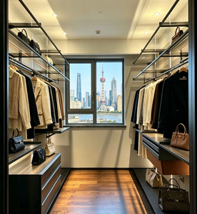 Système de garde-robe modulaire en métal haut de gamme, minimaliste, moderne et luxueux de style italien, meubles de chambre à coucher - Product Image 1