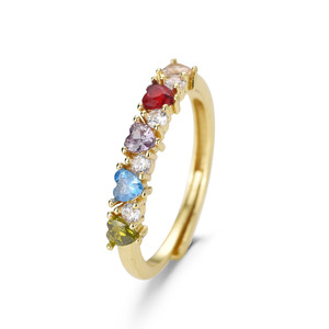 Elfic Oro Laminado 14k Bague Tricolore Derniers Designs Zircon Cuivre <span class=keywords><strong>Bijoux</strong></span> Tendance pour Femmes Mariage Fiançailles Cadeaux Fêtes - Product Image 5