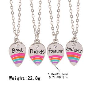 สร้อยคอจี้สายรุ้งน่ารัก4ชิ้น/เซ็ตสำหรับเด็กผู้หญิงตลอดไปและเพื่อนรักสร้อยคอเครื่องประดับของขวัญมิตรภาพ - Product Image 2