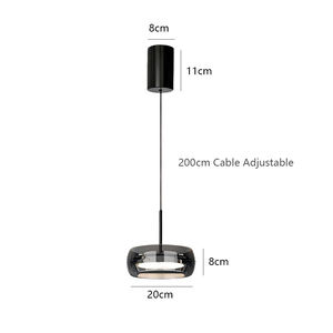 Haute CRI Moderne Cylindre Pendentif Lumière 3CCT Dimmable 15W LED Lustre En Verre avec Câble <span class=keywords><strong>De</strong></span> 200cm pour Chambre Salle À Manger Éclairage - Product Image 6
