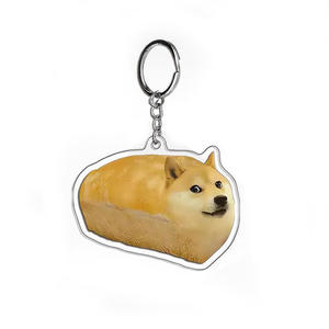 Cheems Akita Chai พวงกุญแจรูปสุนัขน่ารักๆหนังสือสีแดงเล่มเล็กๆเขย่ามีเสียงดังพวงกุญแจ D-made ห่วงโซ่ที่วาง - Product Image 5