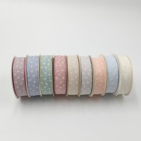 Ruban imprimé de trèfle simple face en coton et lin coréen DIY Bow Hair Accessories Flowers Baked Hat Ribbon