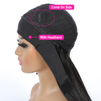 Perruque bandeau en cheveux humains vierges brésiliens non traités, pas chère, sans dentelle, bouclée crépue, en stock