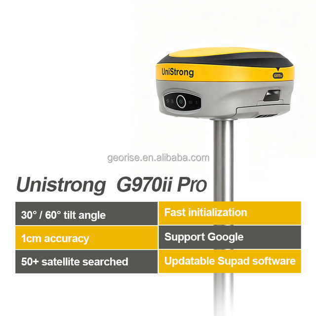 High Precision G970II Pro RTK GNSS Equipment Smart Base Station Dual Batteries External Radio Support for Construction Projects