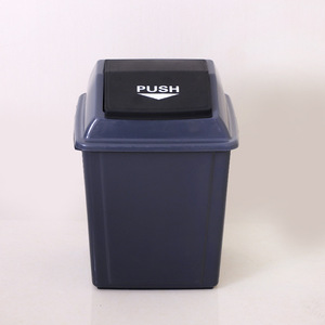 Plastic Trash Can 50L Flip <b>Lid</b> Pressing Type Household Indoor Outdoor Rectangular HDPE Waste <b>Bin</b> - Product Image 1
