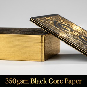 OEM Black Core Playing Cards Custom Logo Gold Foil Embossed Glossy Blank Printed Card <strong>Deck</strong> With Box - Product Image 3