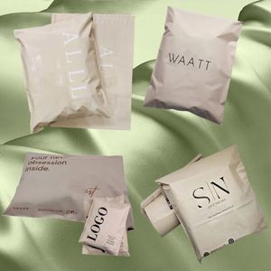 Custom Eco Friendly Durable <b>Compostable</b> Nude Biodegradable Poly Mailing <b>Bags</b> for Shoes & Socks with Logo - Product Image 2