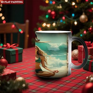 Home Family Matching Daily <b>Mug</b> <b>Set</b> Frosted Black 11oz Ceramic Heat Activated Color Changing Cup - Product Image 2