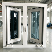 Ventana Abatible de PVC de Diseño Moderno y Eficiente Energéticamente, Ventanas Abatibles Manuales de UPVC con Opción de Mosquitera, Doble Acristalamiento para Viviendas