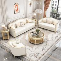 Juego de Sofás de Cuero Genuino Modelo Nuevo JINS, Precio Económico, Muebles al por Mayor para Uso Doméstico y Escolar, Sofás Elegantes para Sala de Estar