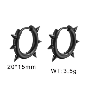 Trendy Geometric Stainless Steel Stainless Steel 18K Gold Plated Black Silver <b>Post</b> Twisted Circle - Product Image 5