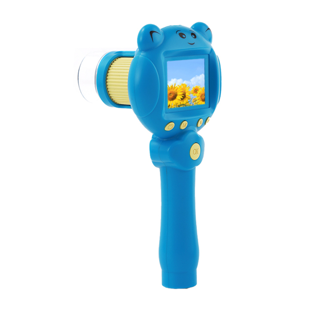 2" Led Screen 10X Handheld Kids Digital Microscopes Portable Adjustable Microscope Telescope Camera