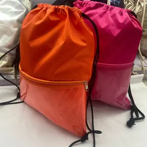 Nueva moda viaje hogar cadena cordón mochila Cinch Sack gimnasio bolso de mano escuela deporte paquete grande de alta capacidad bolsa de libros