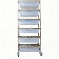 Étagère de cage pour rats de laboratoire en acier inoxydable, système d'élevage de souris, cadre d'élevage d'animaux de laboratoire, système d'élevage de rats avec bacs en PP