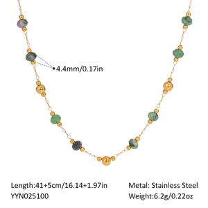 قلادة من الخرز من الفولاذ المقاوم للصدأ Pvd مقاومة للماء للنساء ، قلادة من المجوهرات البوهو بسعر الجملة - Product Image 6