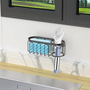 Stainless Steel Sink Rack Wall Mounted Sponge Brush Holder Kitchen Faucet Accessory - Product Image 3