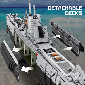 EN STOCK 33050 MOC Bloques de Construcción de Submarino Militar de la Segunda Guerra Mundial, Ladrillos de Submarino para Armar, Juguetes para Niños, Set de Regalo de Navidad - Product Image 4
