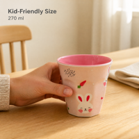 Tasses à café classiques mignonnes en mélamine, motif dessin animé, pour enfants, avec logo personnalisé, vente en gros, idéales pour la rentrée scolaire