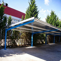 Abri de stationnement préfabriqué en structure acier moderne, imperméable et résistant au soleil, pour écoles, centres commerciaux, hôtels, appartements, hôpitaux