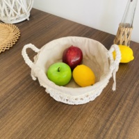 Cadre en fer durable et fait à la main Corde en coton Bol à fruits Affichage rustique et élégant Assurance qualité