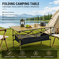 Table pliante en acier au carbone pour l'extérieur, ensemble table et chaises portables ultralégères, table de camping, table de pique-nique, table enroulable, équipement de mobilier d'extérieur