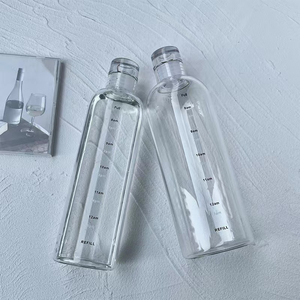 BONTOP Clear Glass Water Bottle Anti Scald Sleeve Scale Mark 500/750ml Eco-Friendly Classic Design Unisex Outdoor <b>Drinkware</b> - Product Image 6