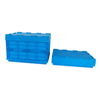 Conteneur pliable en plastique recyclé, style solide, boîte de rangement avec couvercle de transport, bac pliable pour un rangement efficace