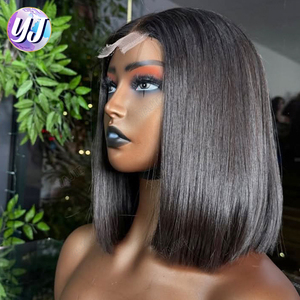 Perruque courte en cheveux humains vierges péruviens, bob, 13x4, dentelle transparente sans colle, HD, devant en dentelle, <span class=keywords><strong>coupe</strong></span> droite, prête à porter pour les femmes noires - Product Image 4