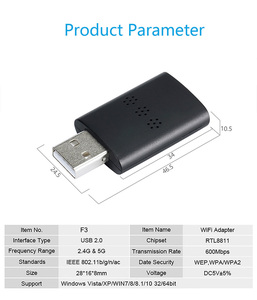 802.11ac tarjeta de red <span class=keywords><strong>receptor</strong></span> de banda Dual Wifi <span class=keywords><strong>Bluetooth</strong></span> USB 2,0 adaptador para <span class=keywords><strong>PC</strong></span> - Product Image 2