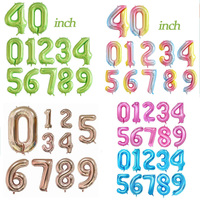 Ballon en aluminium numérique de 40 pouces pour anniversaire, fête, décoration de vacances, cadeau, ballons en aluminium numériques de grande taille, vente en gros, usine