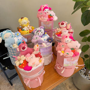 Set Regalo per la Festa della Mamma all'Ingrosso, Bouquet di Fiori di Peluche Cartoon, Simpatici Animali di Peluche <span class=keywords><strong>Anime</strong></span>, Bambole Giocattolo - Product Image 6