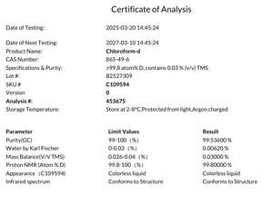 Cloroformo-d cas:865-49-6 - Product Image 2