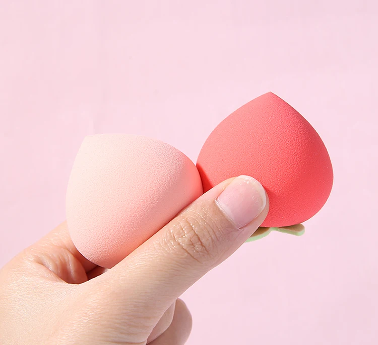 Lameila OEM Logo 2pcs Fruit Shape Beauty Sponge Reusable Soft Latex Free Foundation Makeup Sponge Blender Packaging Box A80219