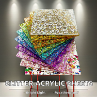 Feuille acrylique à paillettes de découpe laser personnalisée pour panneaux publicitaires Épaisseur 3mm 4mm Feuille acrylique à paillettes semi-transparente