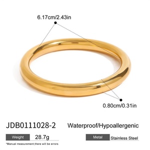 Plain Titanium Non-tarnish Hypoallergenic <b>Bangle</b> Round Belt <b>Bangle</b> <b>Bracelet</b> for Women - Product Image 5