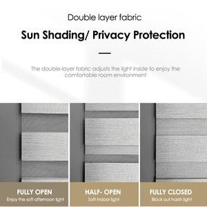 Stores zébrés de haute qualité, rideaux de fenêtre électriques intégrés, stores horizontaux, tissu résistant aux UV, semi-occultants, pour usage domestique - Product Image 5