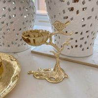 Plateau de rangement décoratif en métal doré en forme de branche d'arbre pour clés, bibelots et bijoux - Ali Handicrafts