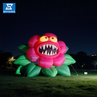 Fleurs gonflables de plantes Piranha, horreur gonflable d'Halloween avec décoration de fête à lumière LED